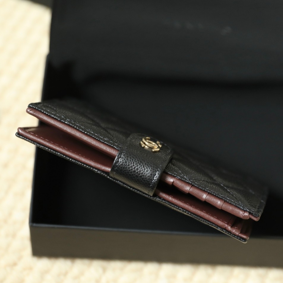 25P 護照夾小球牛皮黑色淡金_5