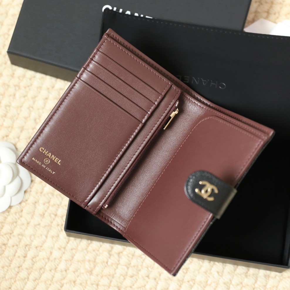 25P 護照夾小球牛皮黑色淡金_6