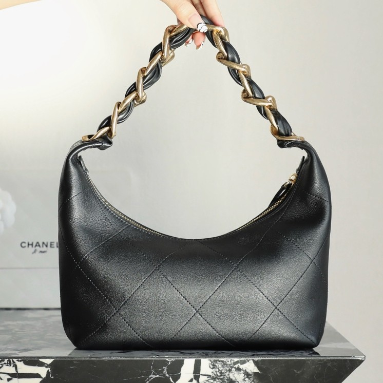 25K粗鏈Hobo腋下包小號黑色_9