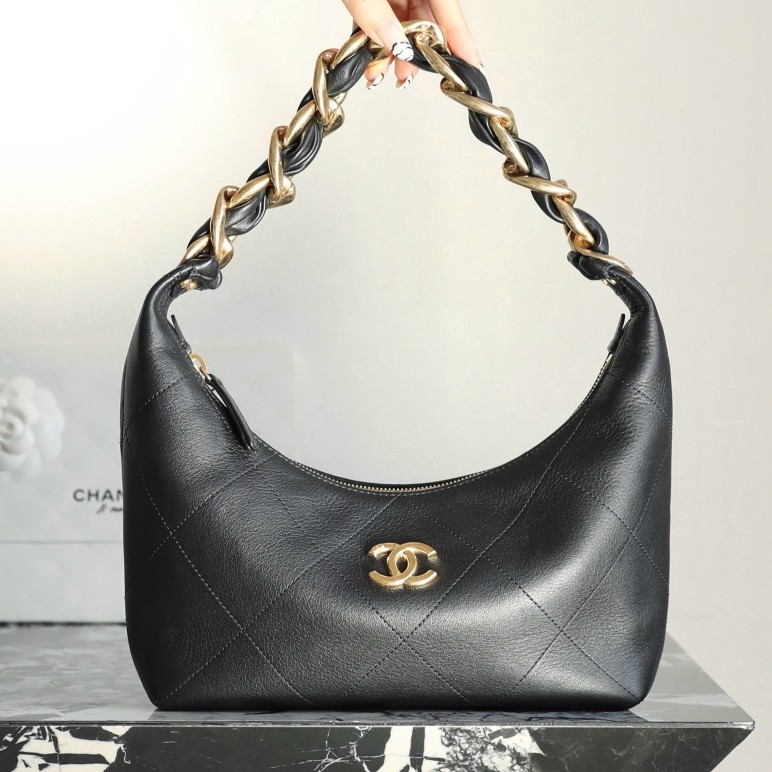 25K粗鏈Hobo腋下包小號黑色_3