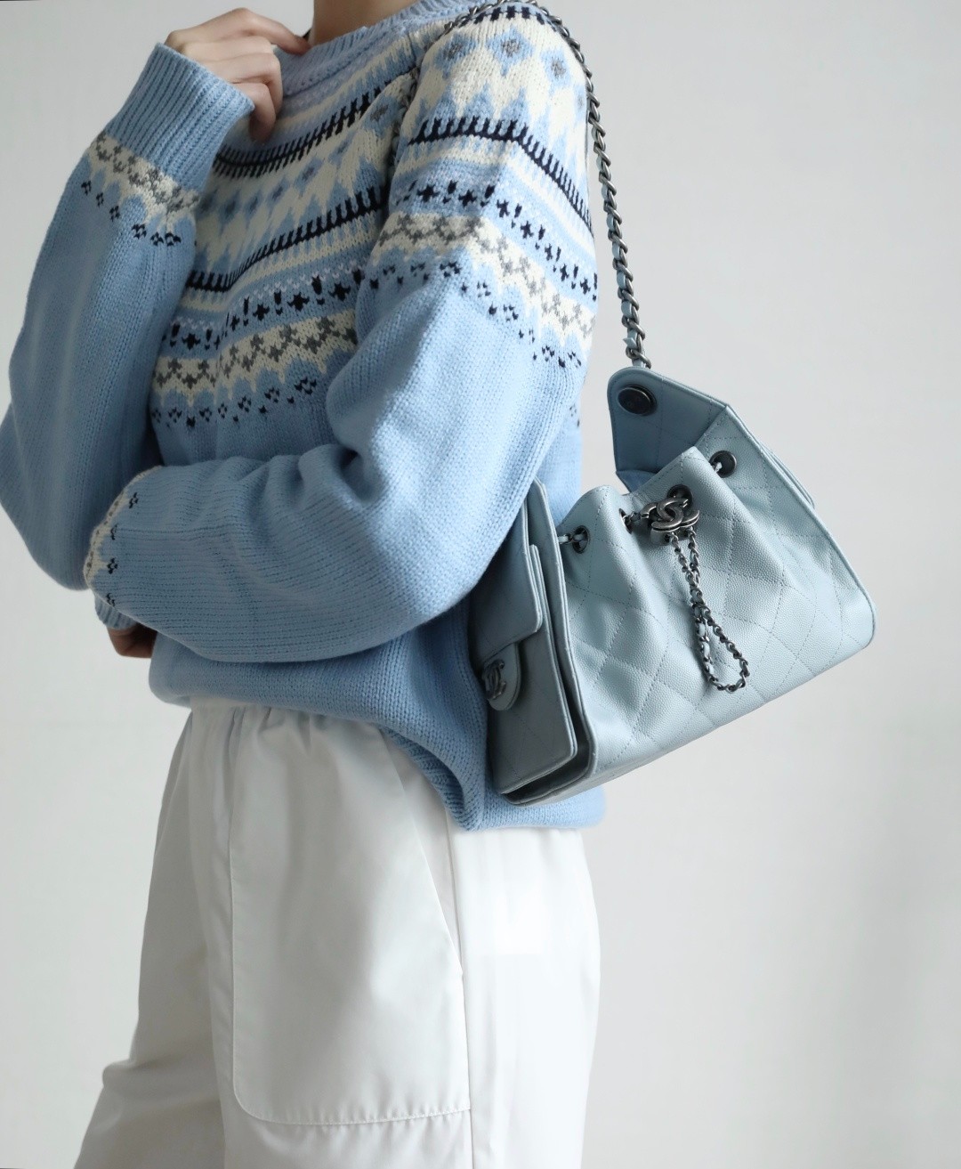 26C 25Bag Mini HandBag霧霾藍古銀_3