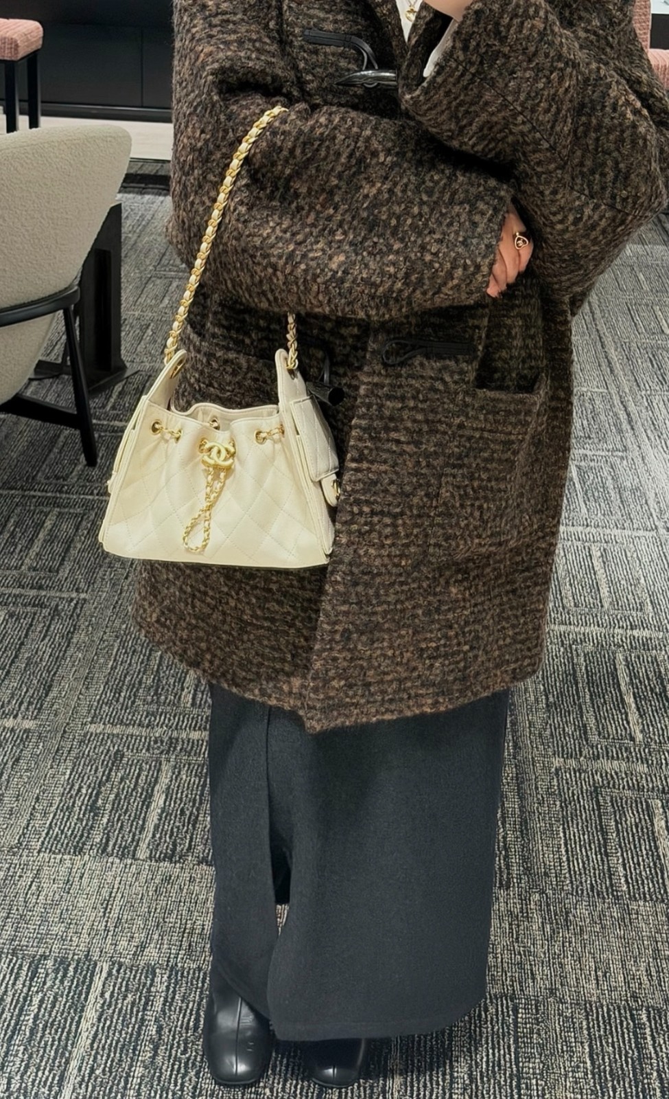 26C 25Bag Mini HandBag球紋米色_3