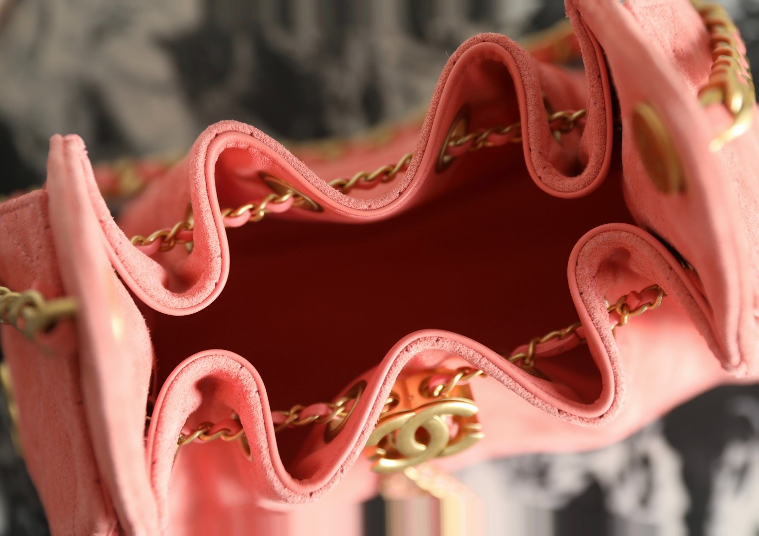 26C 25Bag Mini HandBag麂皮紋粉_6