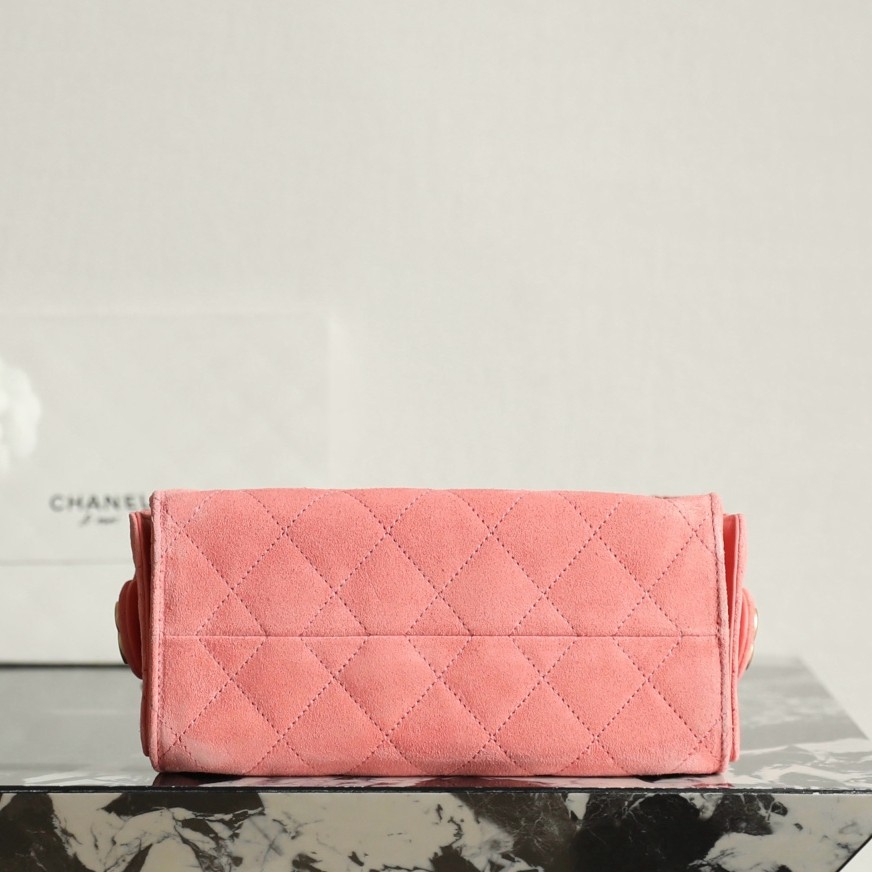 26C 25Bag Mini HandBag麂皮紋粉_5