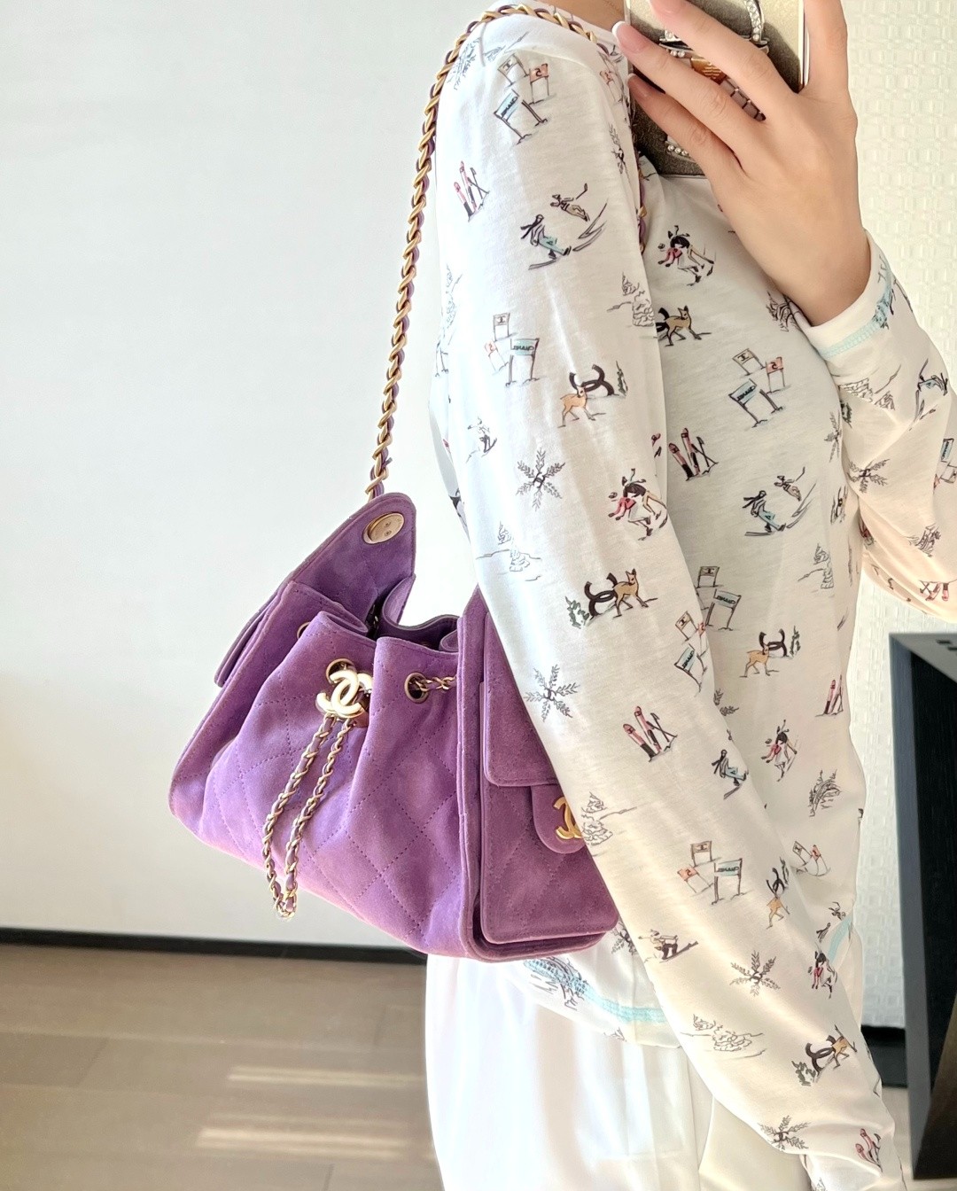 26C 25Bag Mini HandBag麂皮紋紫色_9