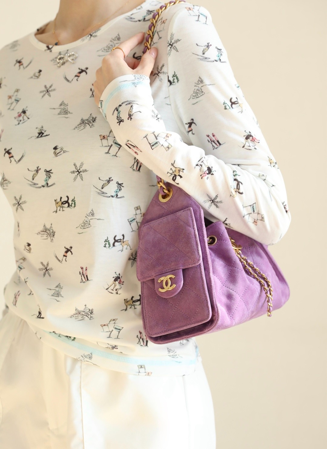 26C 25Bag Mini HandBag麂皮紋紫色_2