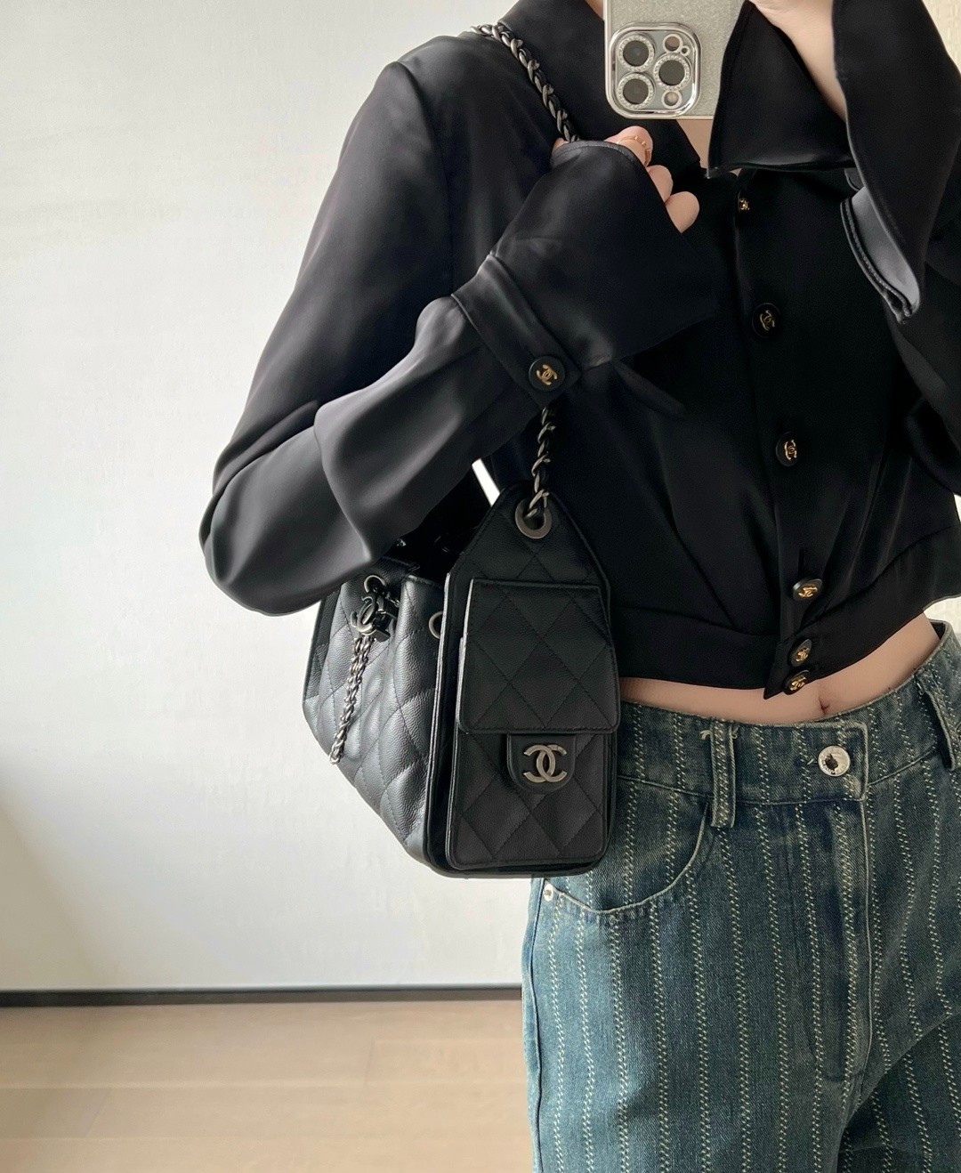 26C 25Bag Mini HandBag球紋黑銀_3