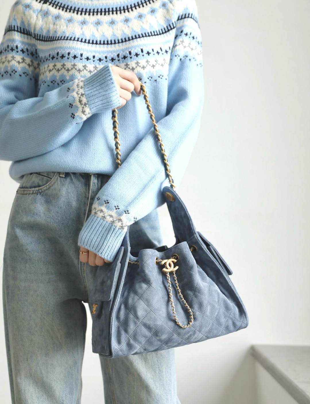 26C 25Bag麂皮紋牛仔藍小號_2