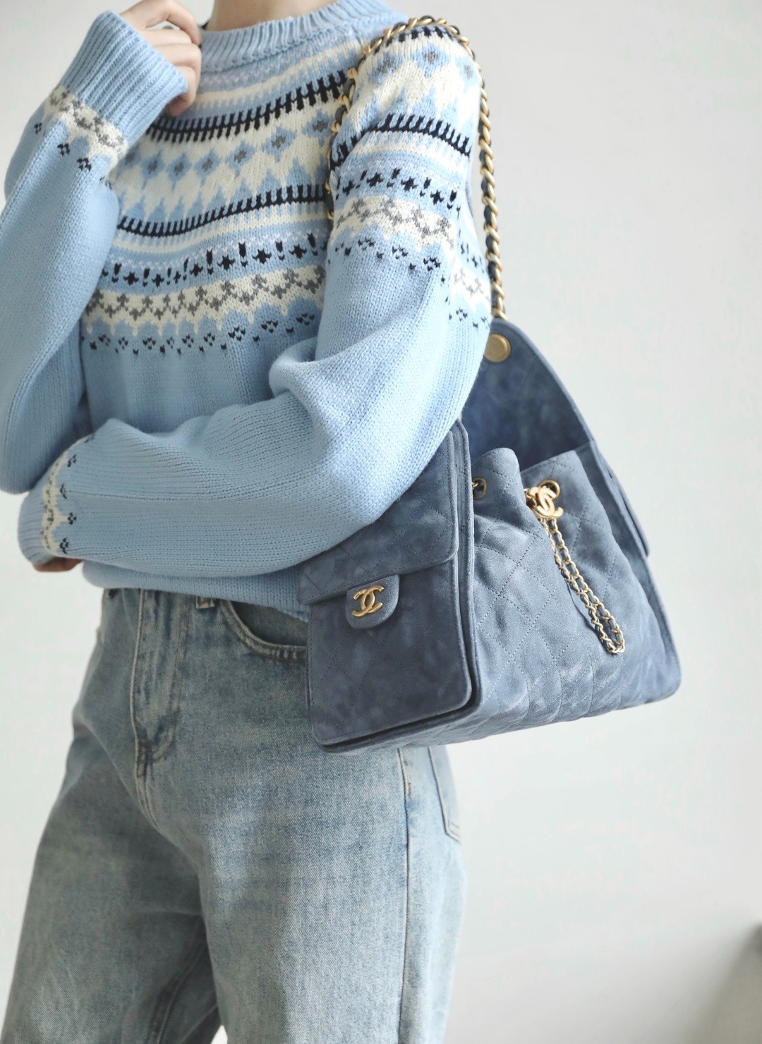 26C 25Bag麂皮紋牛仔藍小號_4