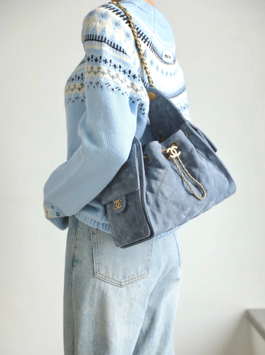 26C 25Bag麂皮紋牛仔藍小號_3