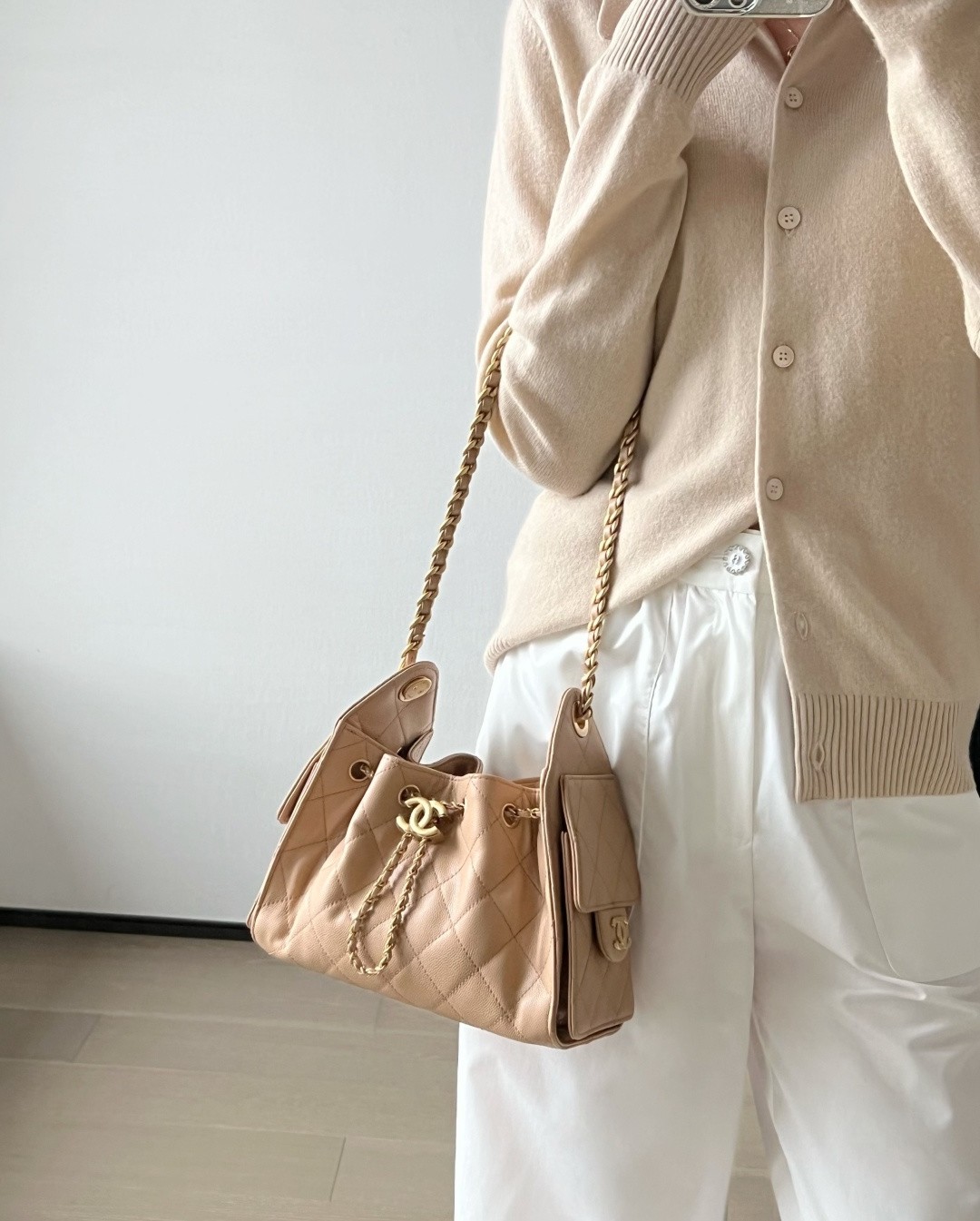 26C 25Bag Mini HandBag球紋奶茶色_3