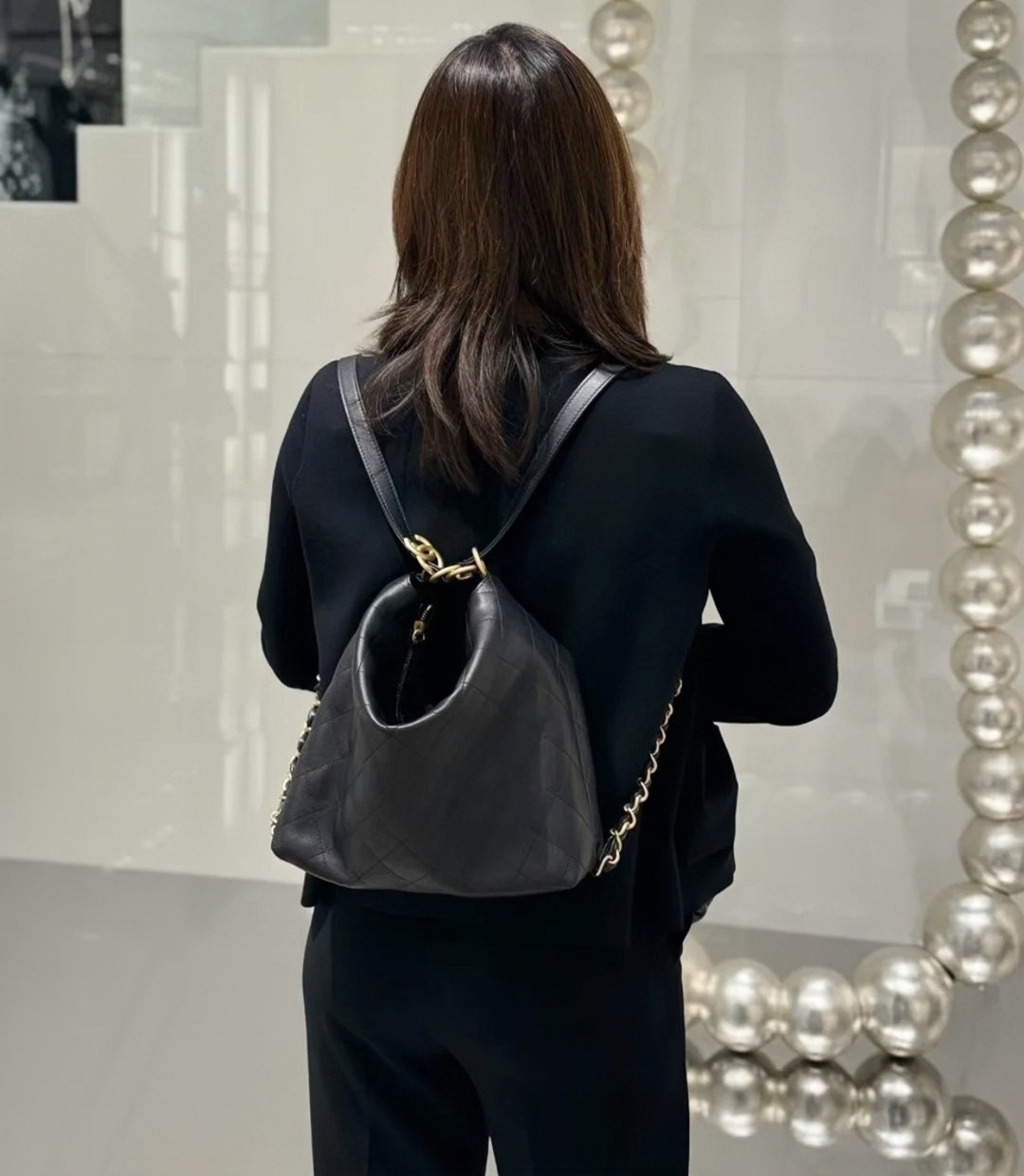 25S春夏Hobo背包 中號黑色_2