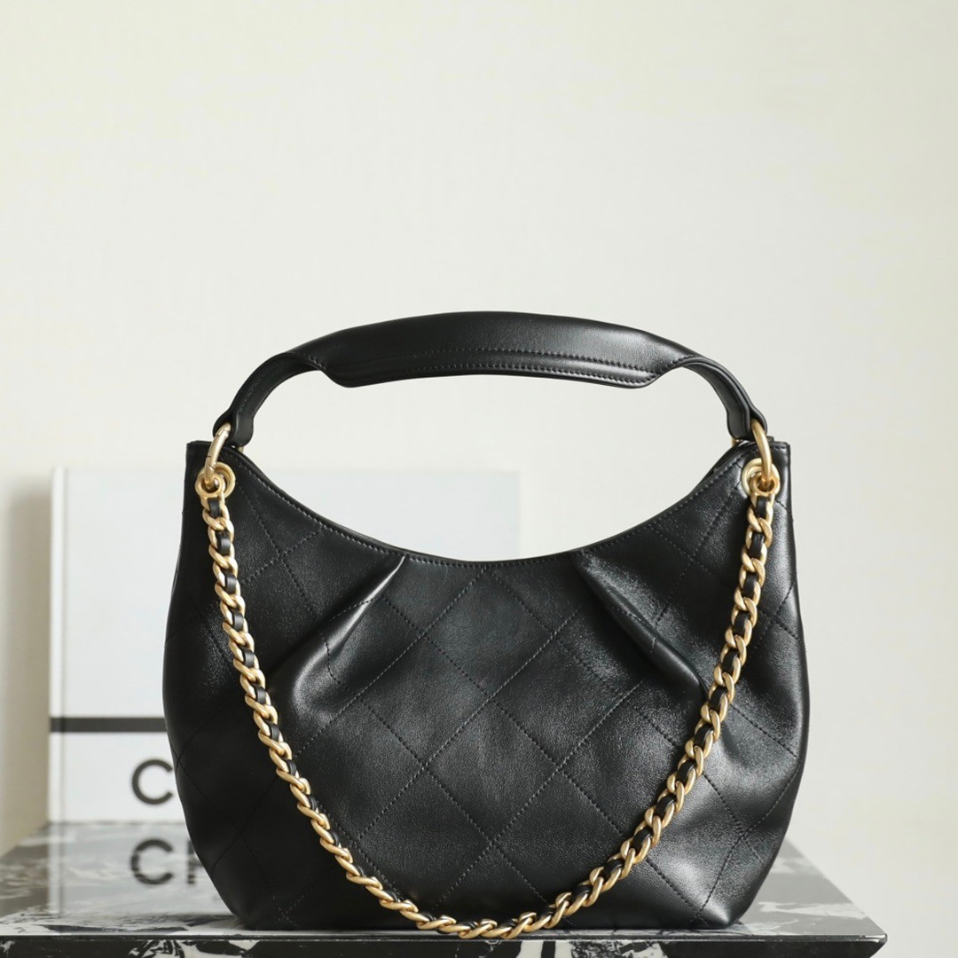 26C早春嬉皮Hobo餃子包黑色小號_4