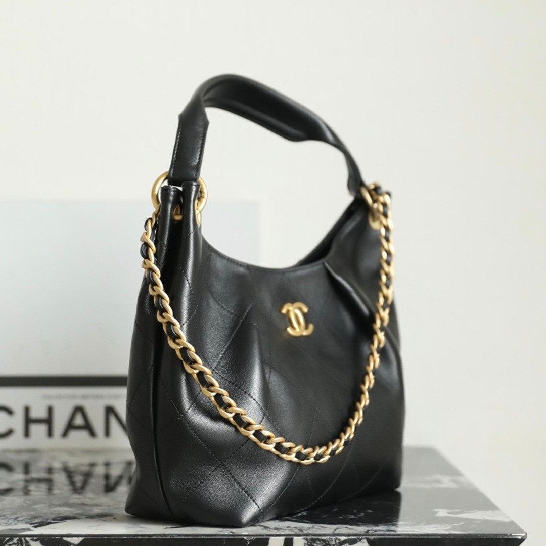 26C早春嬉皮Hobo餃子包黑色小號_3