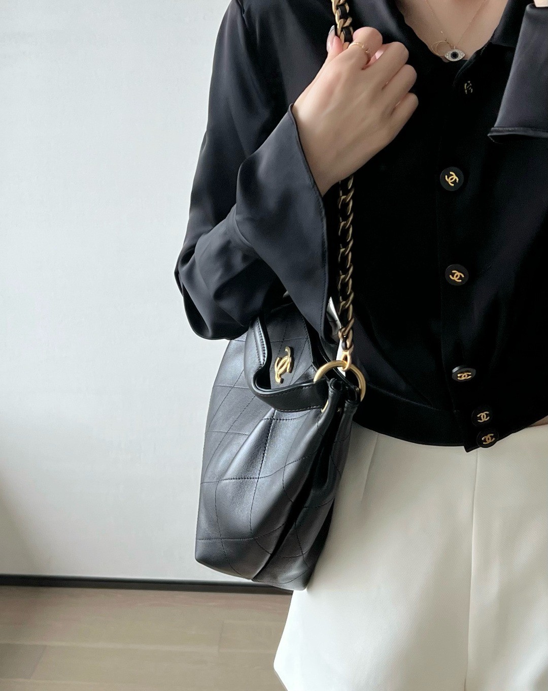 26C早春嬉皮Hobo餃子包黑色小號_8