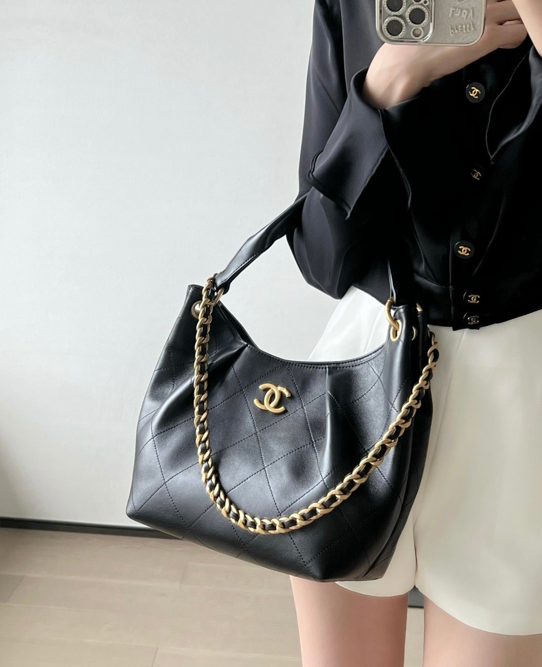 26C早春嬉皮Hobo餃子包黑色小號_9