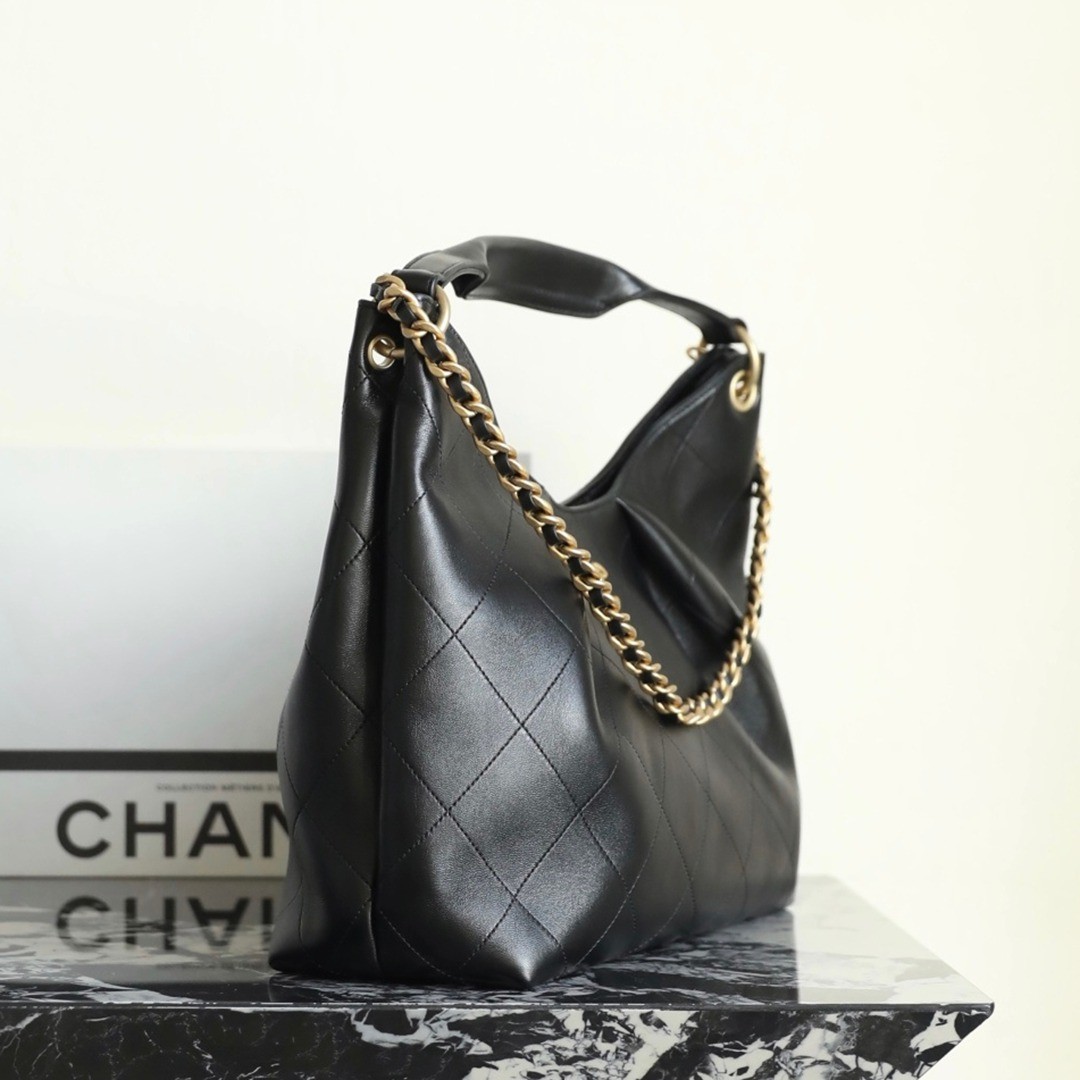 26C早春嬉皮Hobo餃子包黑色大號_4