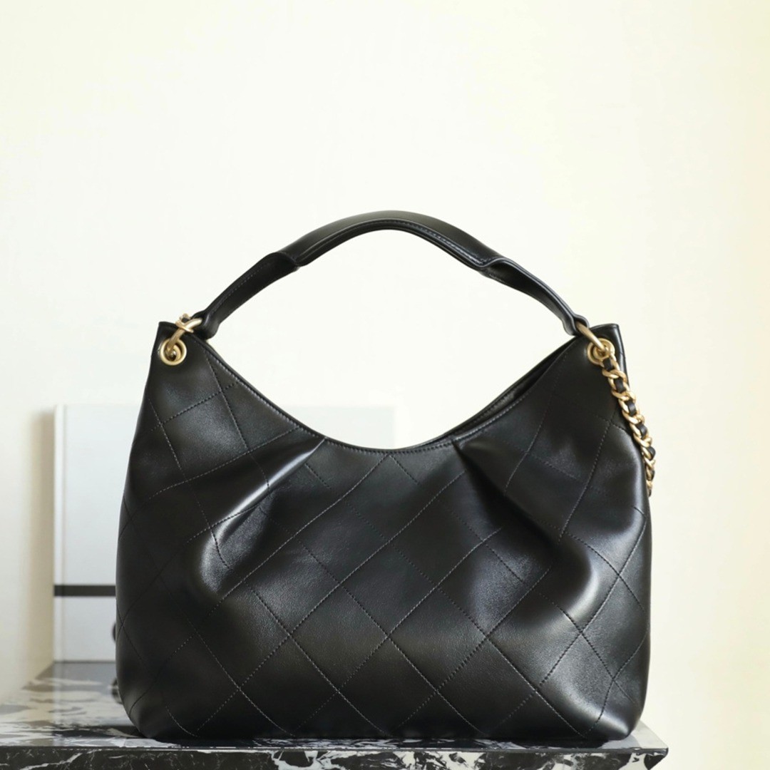 26C早春嬉皮Hobo餃子包黑色大號_5