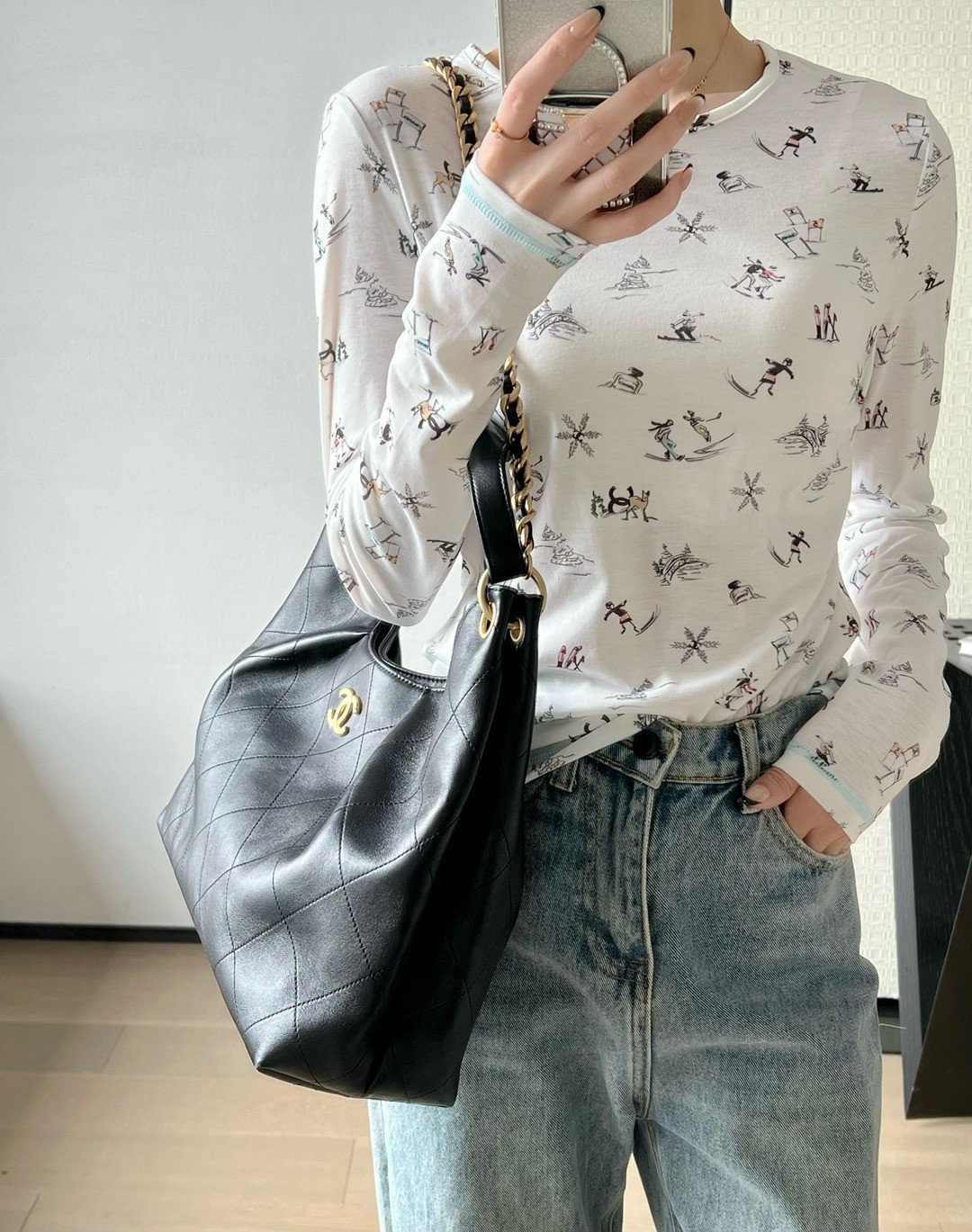 26C早春嬉皮Hobo餃子包黑色大號_10