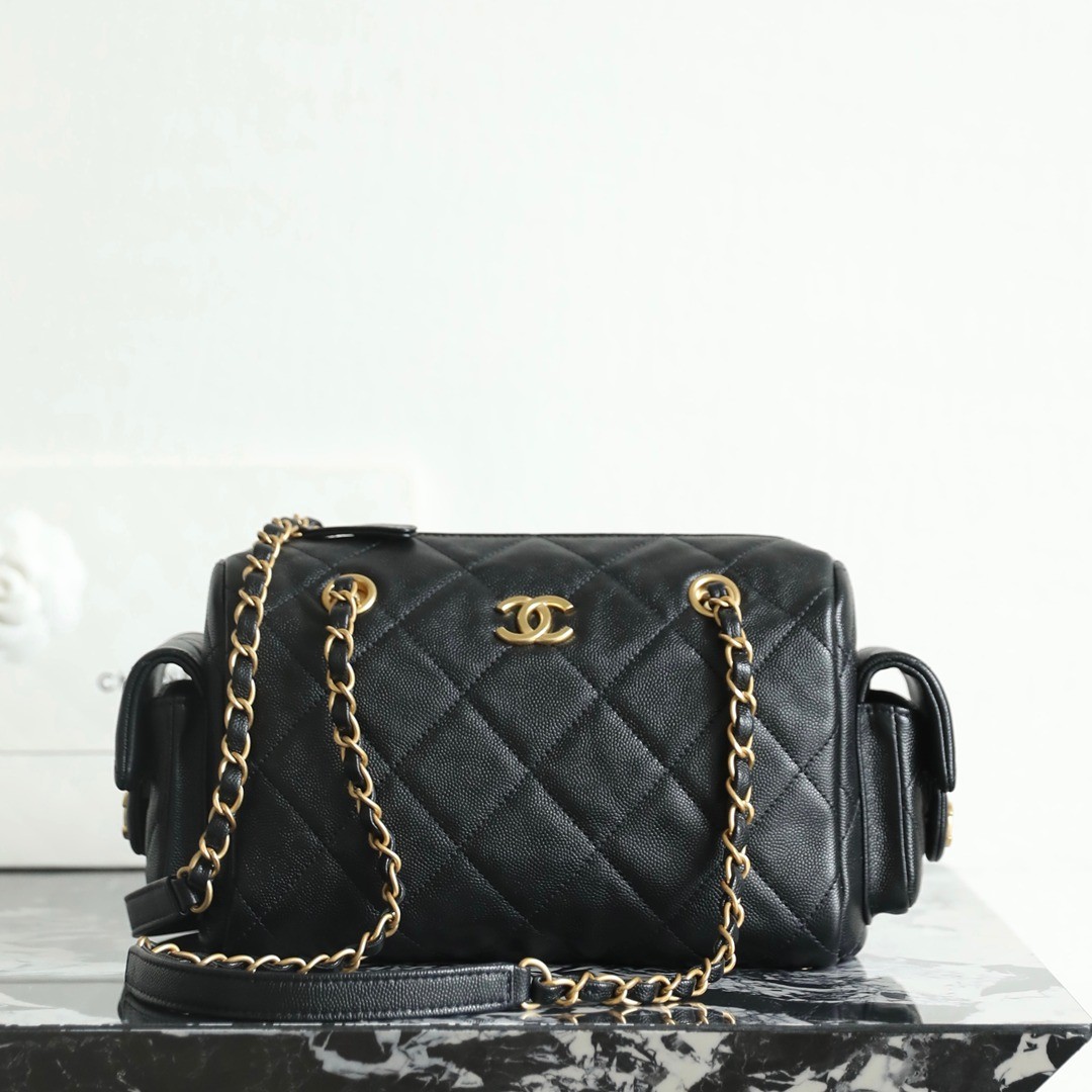 25K雙袋保齡球小球牛皮黑色