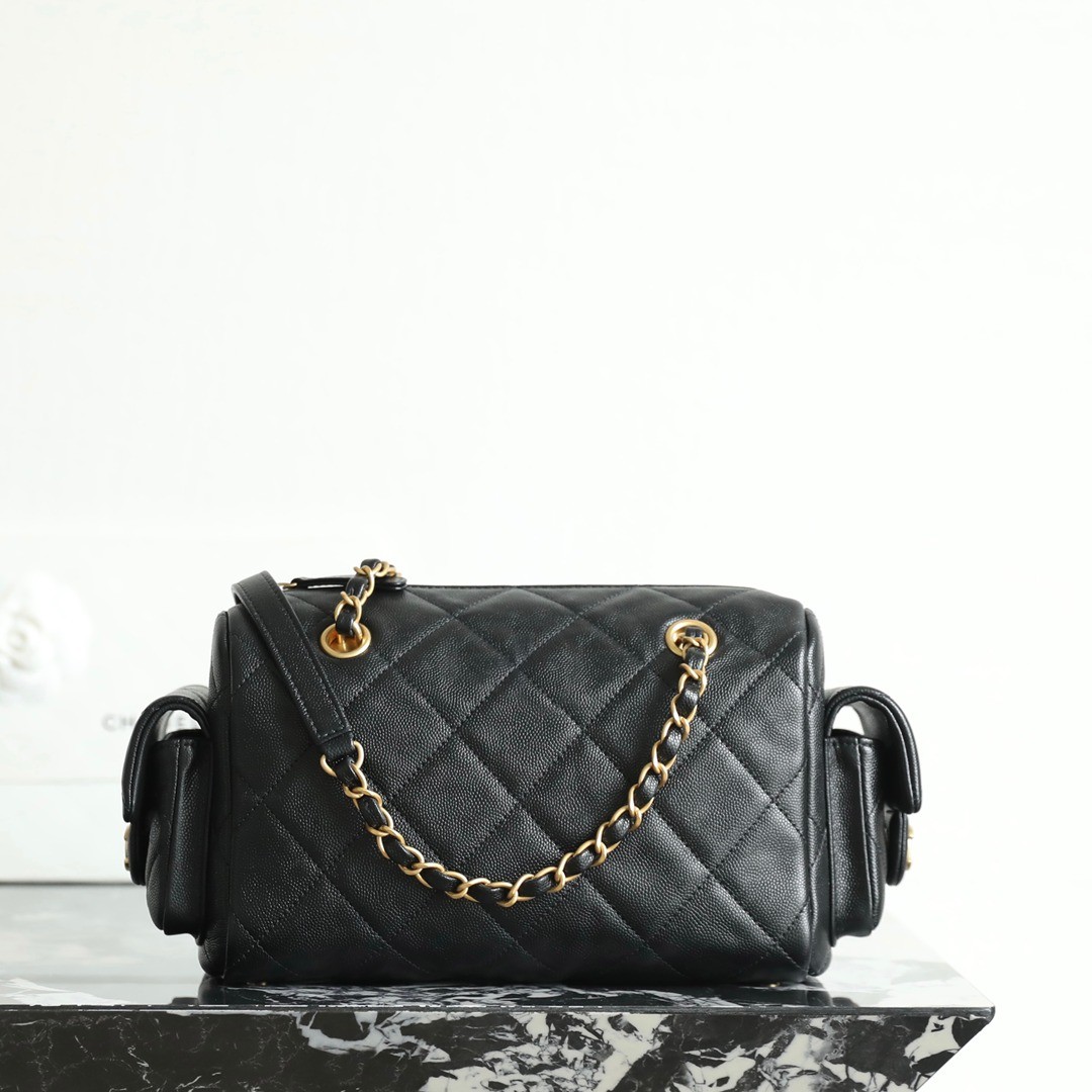 25K雙袋保齡球小球牛皮黑色_4