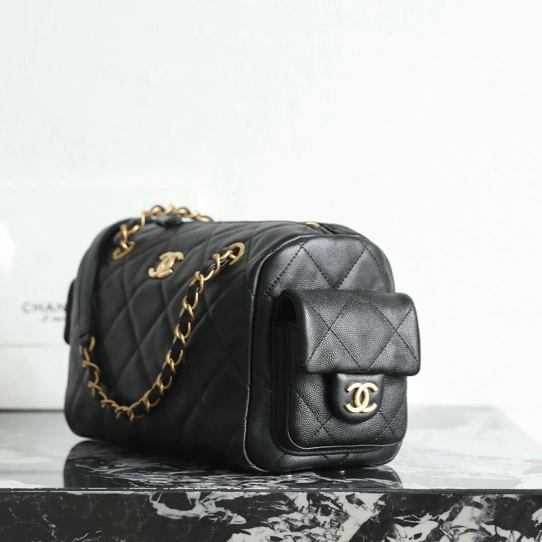 25K雙袋保齡球小球牛皮黑色_3