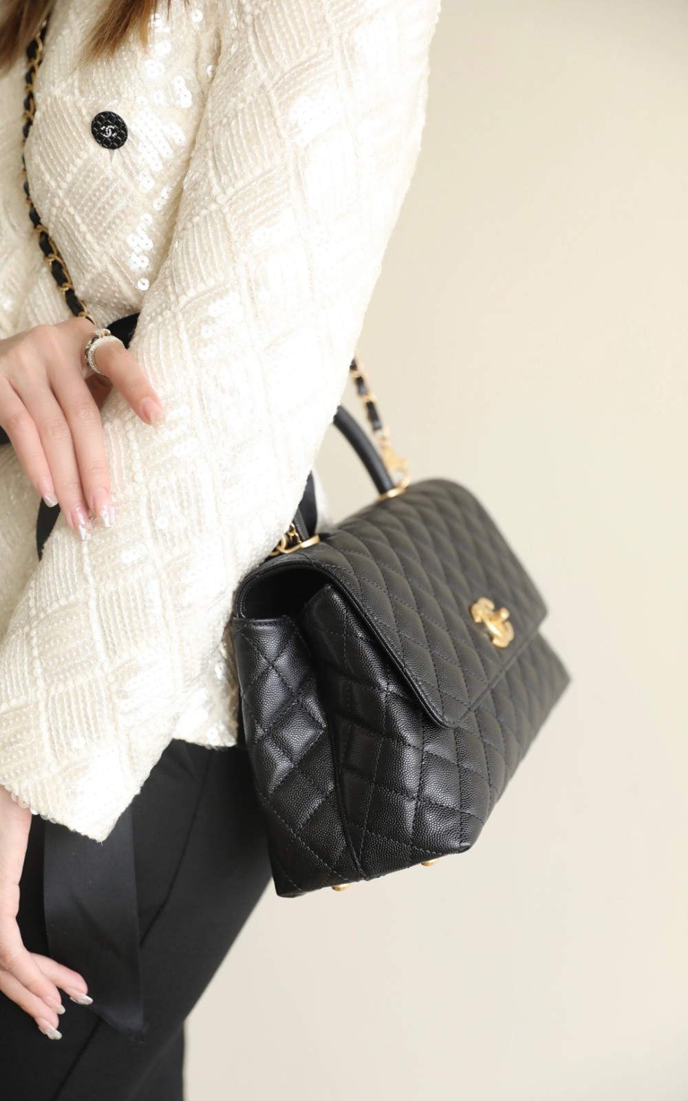 CocoHandle穿鏈手柄口蓋黑色中號_2