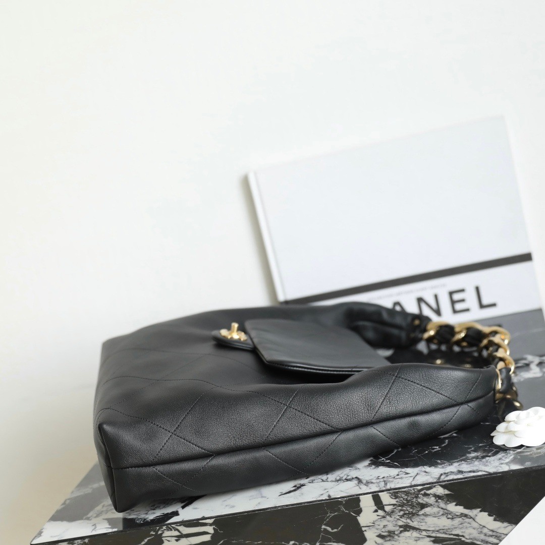 25K粗鏈Hobo嬉皮包中號黑色_4