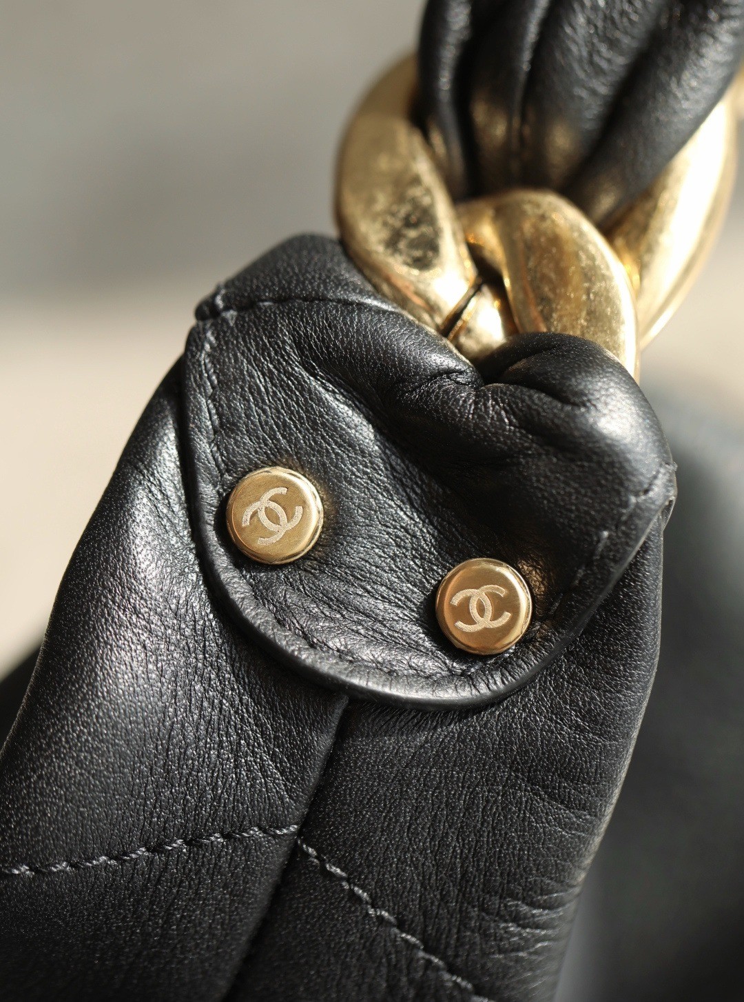 25K粗鏈Hobo嬉皮包中號黑色_12