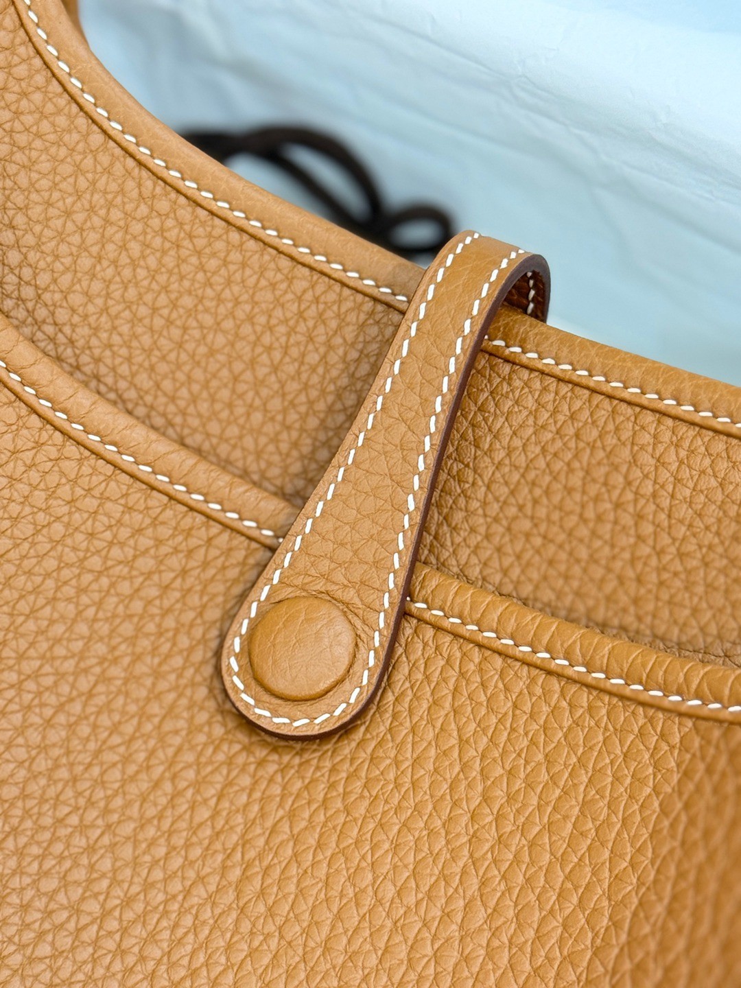 Evelyne 23 TC皮斜背包金棕色_3