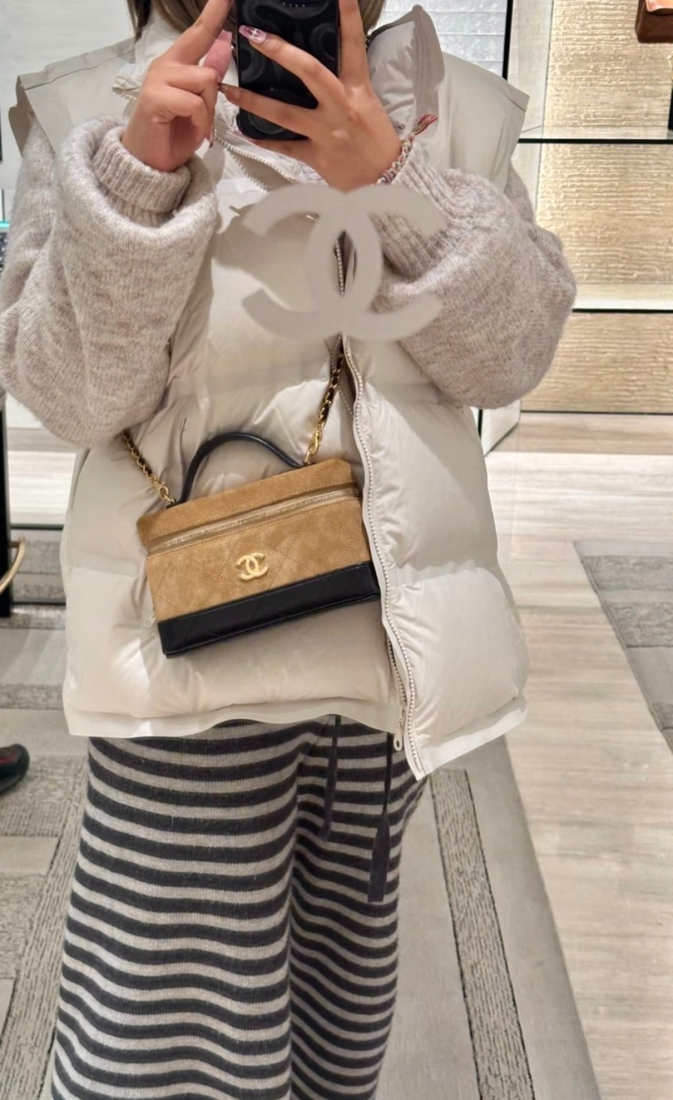 26S拼色Lp盒子包麂皮棕_7