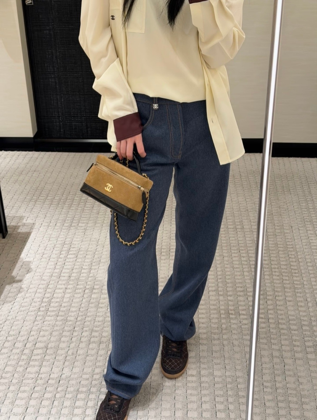 26S拼色Lp盒子包麂皮棕_8