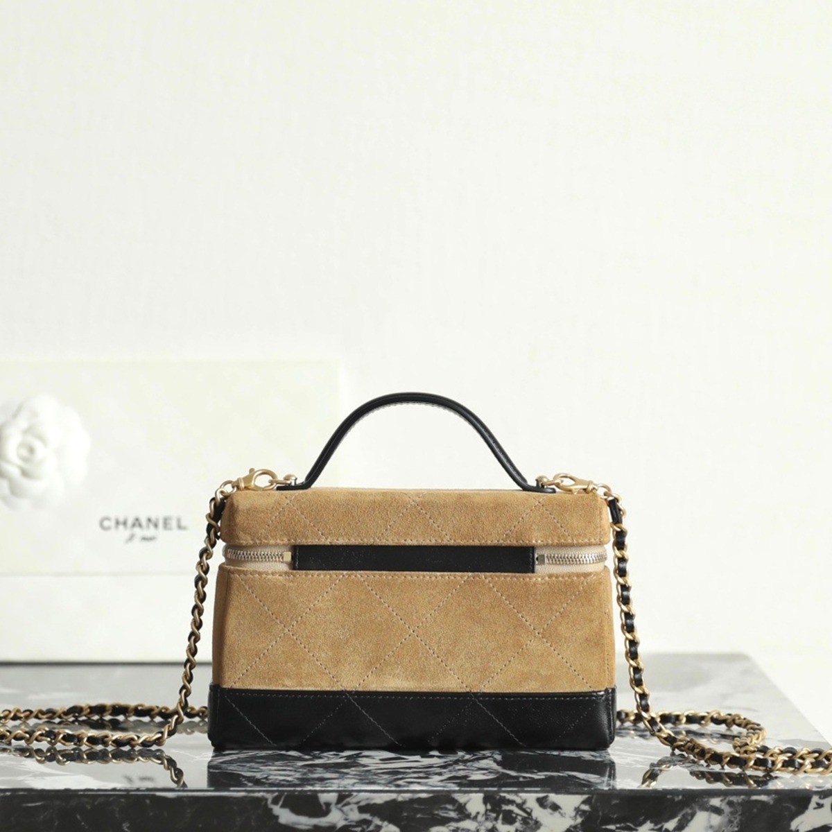 26S拼色Lp盒子包麂皮棕_13