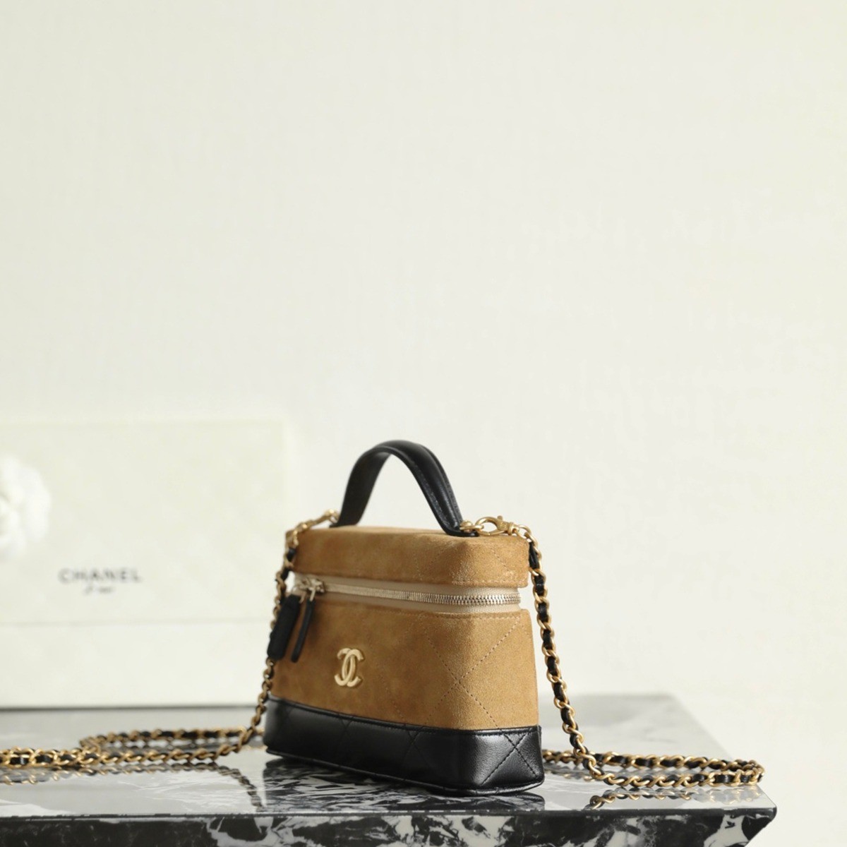 26S拼色Lp盒子包麂皮棕_14