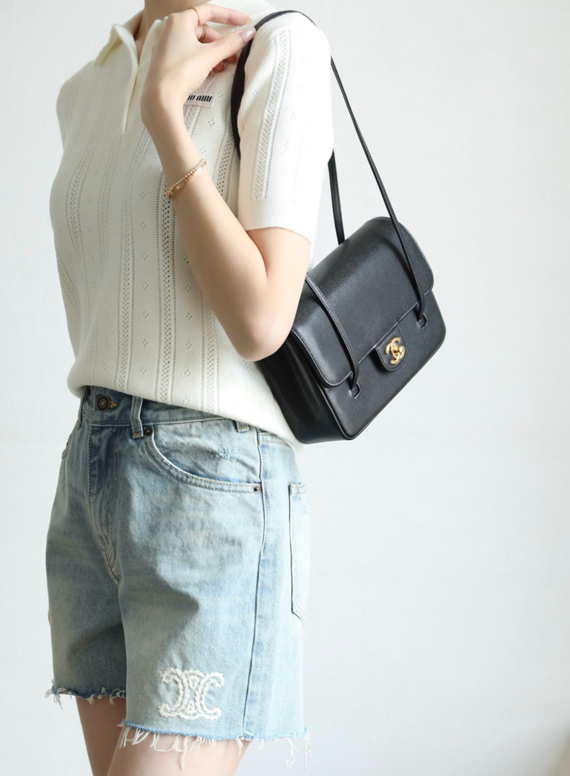 26P春夏皮肩帶小號口蓋包黑色_3