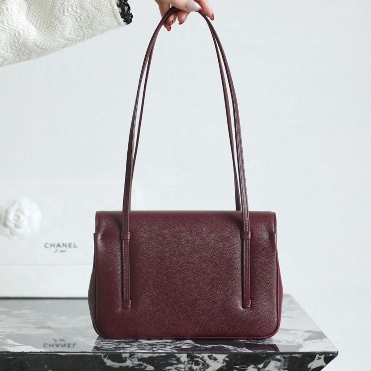 26P春夏皮肩帶口蓋包小號酒紅_9