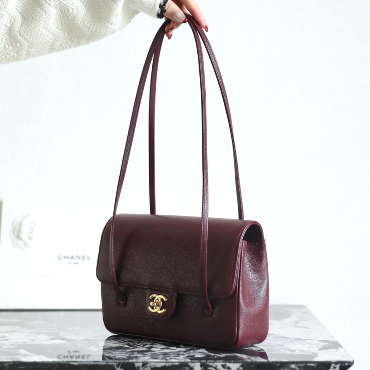 26P春夏皮肩帶口蓋包小號酒紅_10