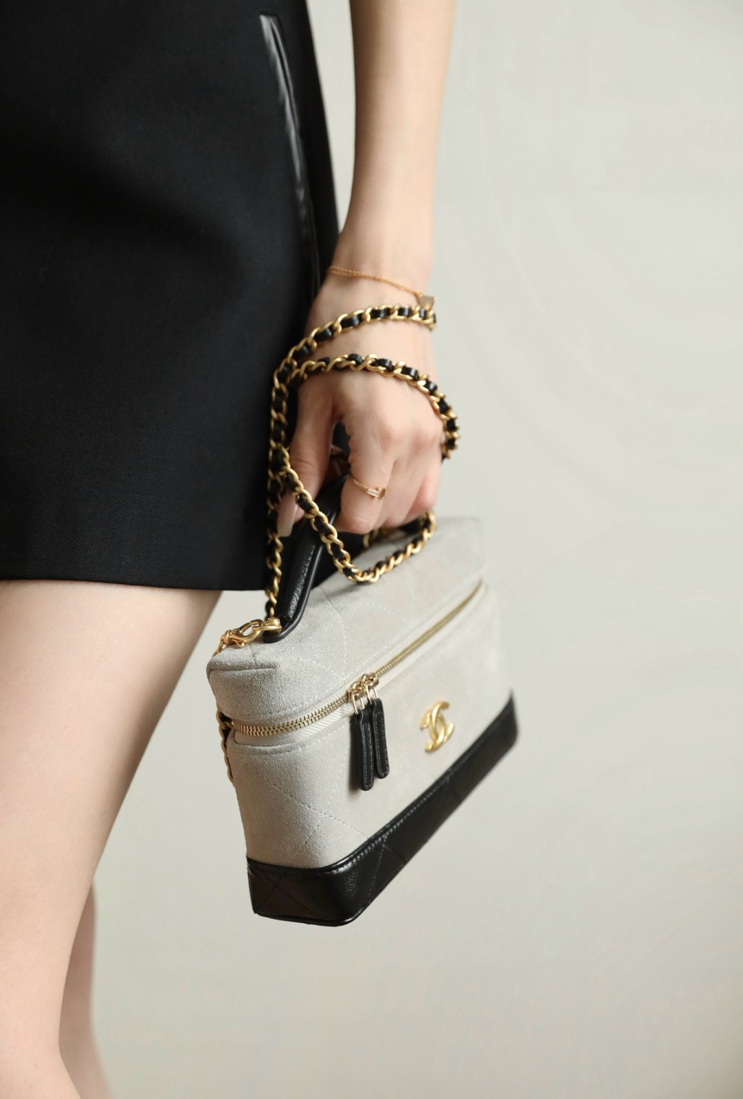 26S拼色Lp盒子包麂皮灰_7