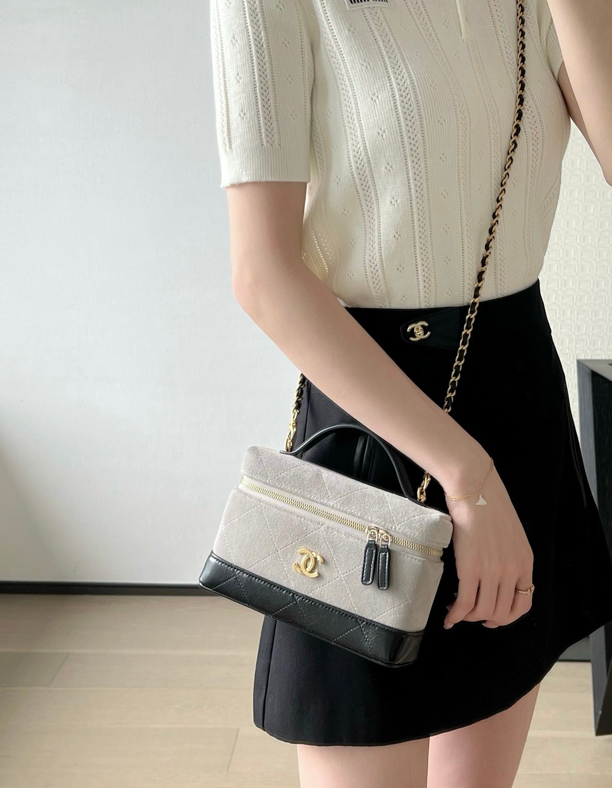 26S拼色Lp盒子包麂皮灰_2