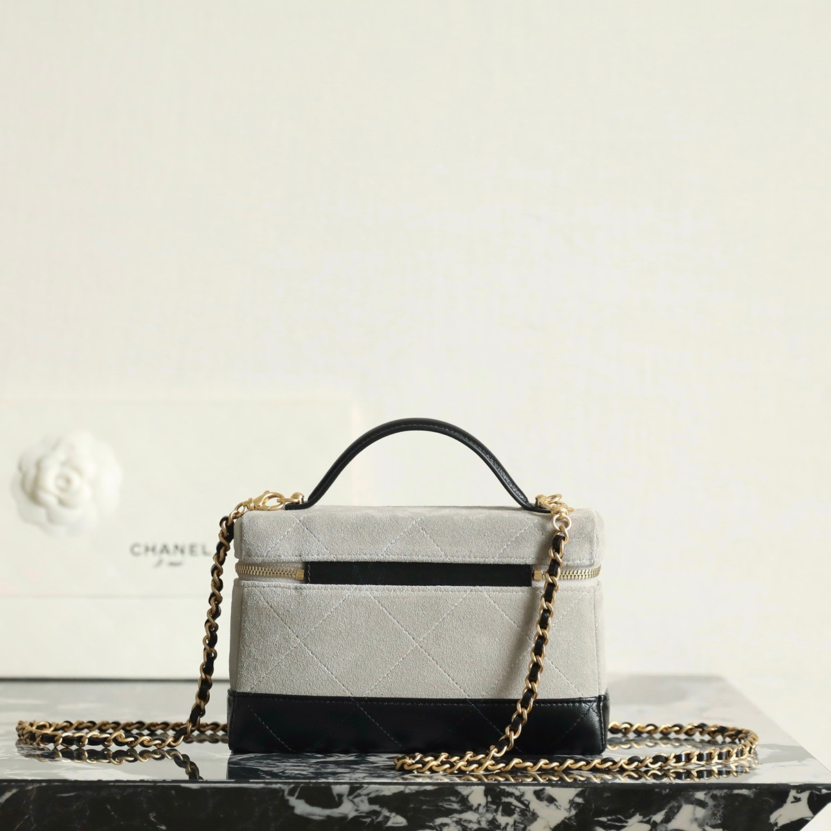 26S拼色Lp盒子包麂皮灰_3