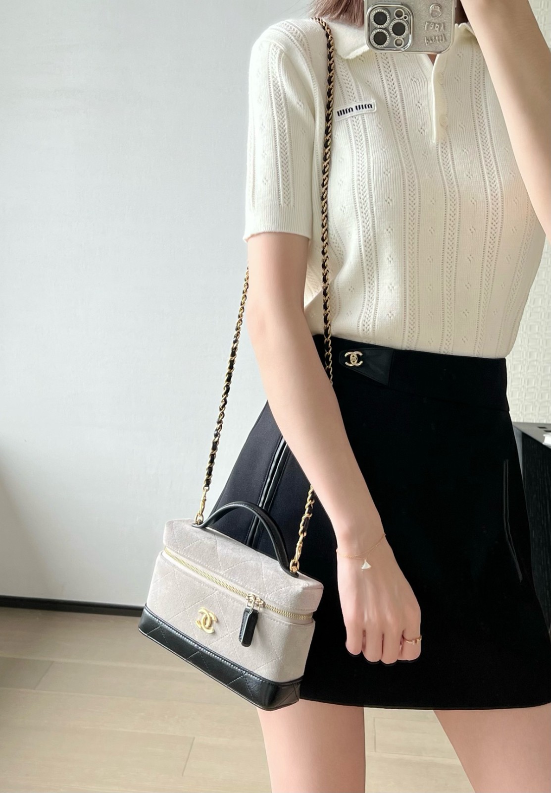 26S拼色Lp盒子包麂皮灰_9