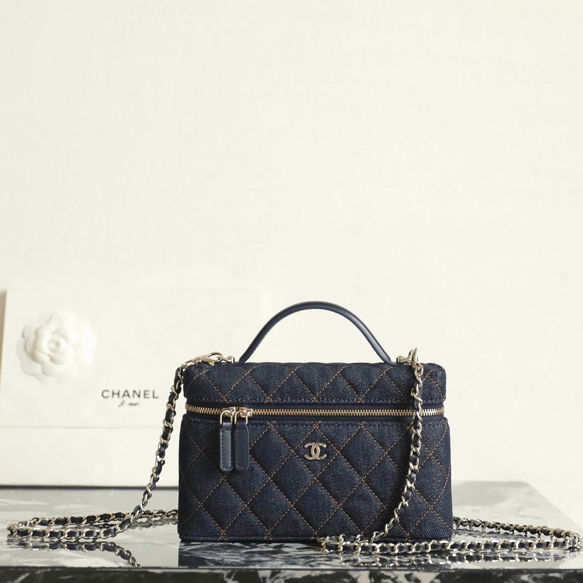 26P Lp盒子包深藍牛仔