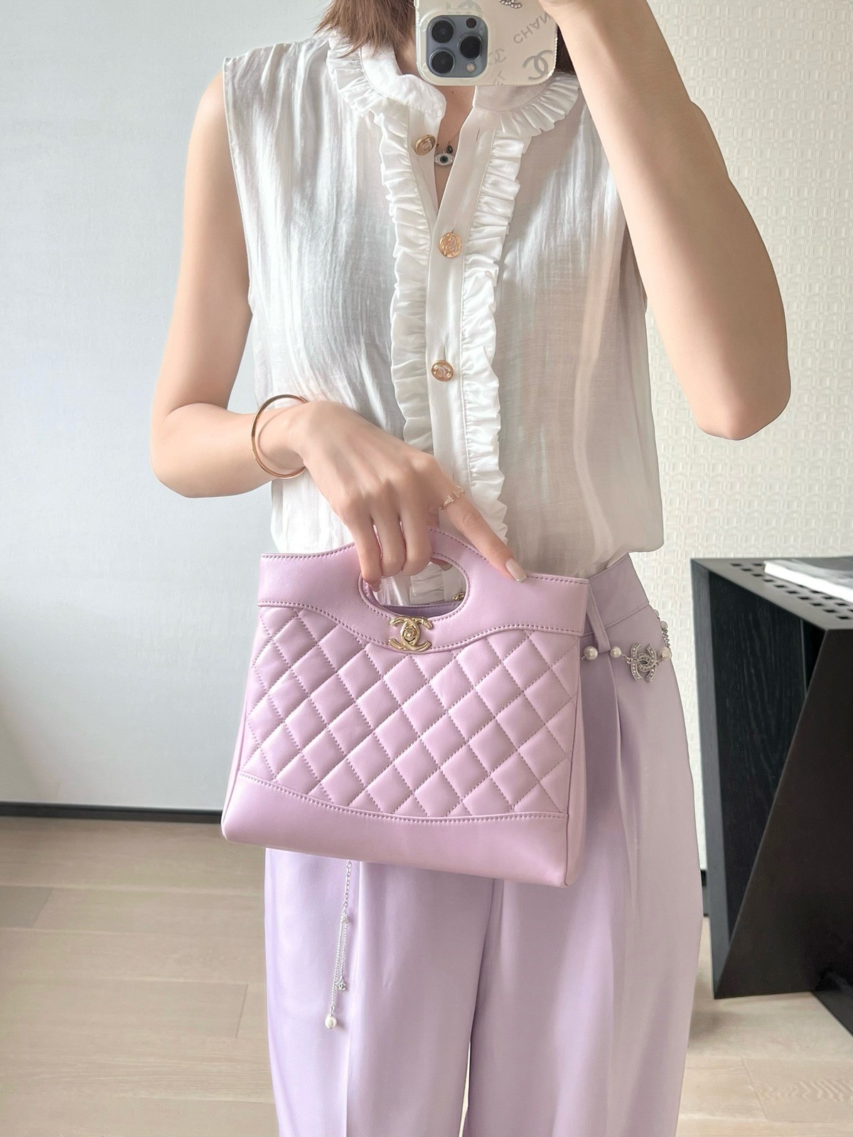 31Bag Mini亮面小羊皮 粉紫_9