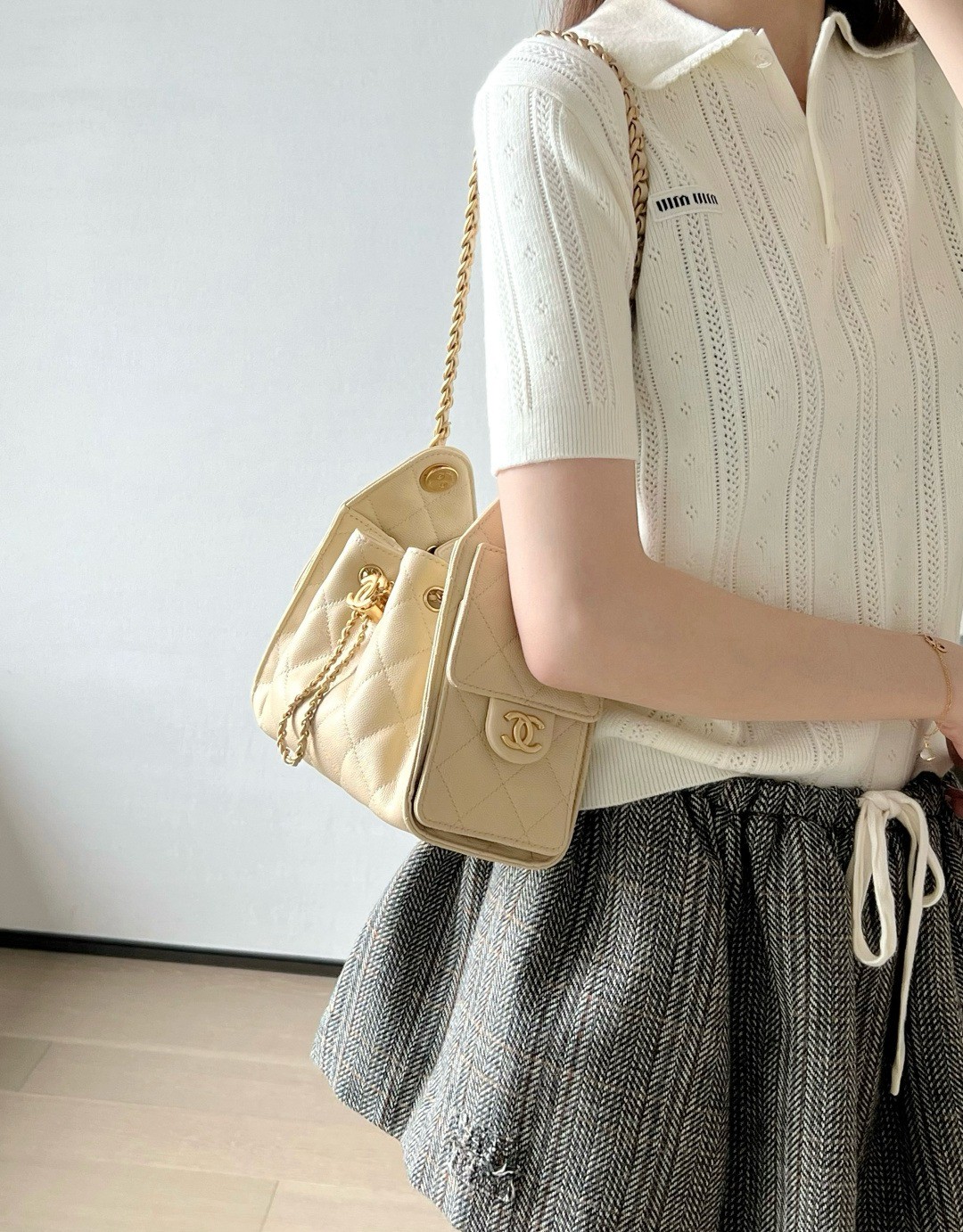 26S 25Bag Mini Handbag球紋杏色_15