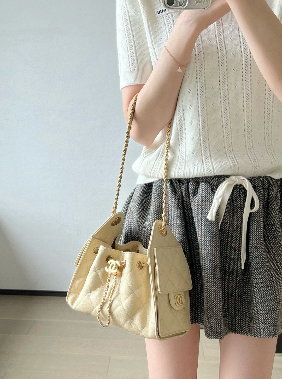26S 25Bag Mini Handbag球紋杏色_16