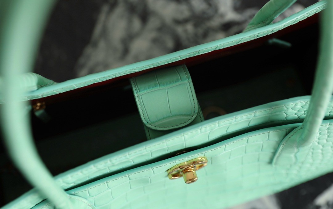 26S春夏Cerf Tote鱷魚紋 薄荷綠_13