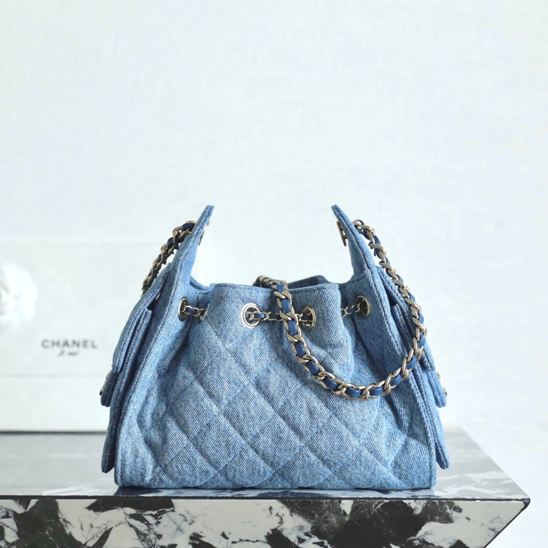 26A 25MiniBag淺牛仔/淡金鏈_4