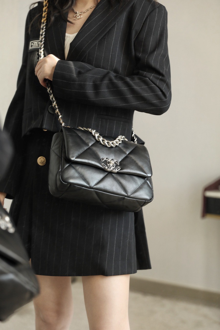 19Bag 黑色 銀扣 山羊皮 小號26CM_11