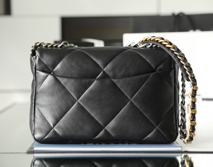 19Bag 黑色 銀扣 山羊皮 中號30CM_3