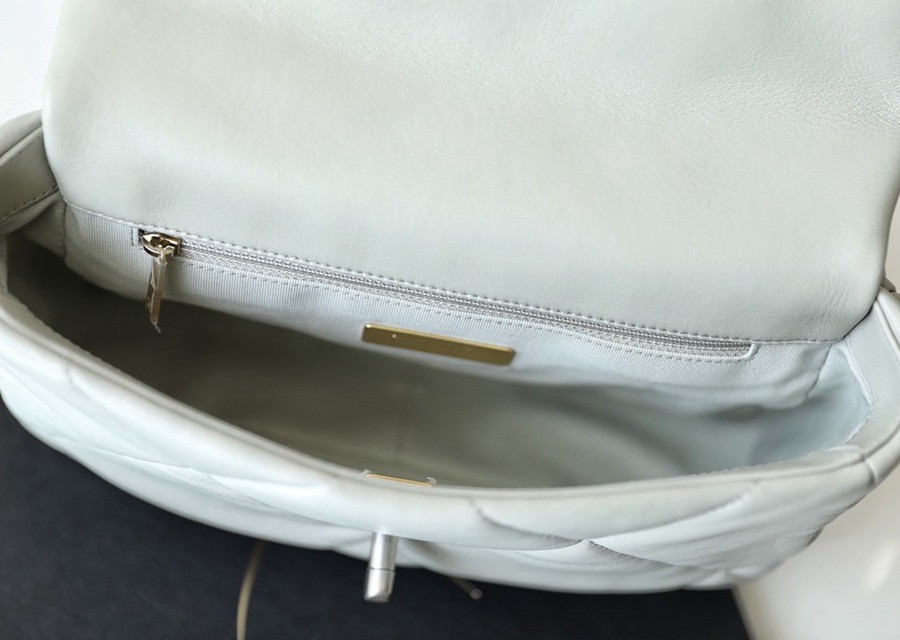19Bag 白色 銀扣 26CM_4